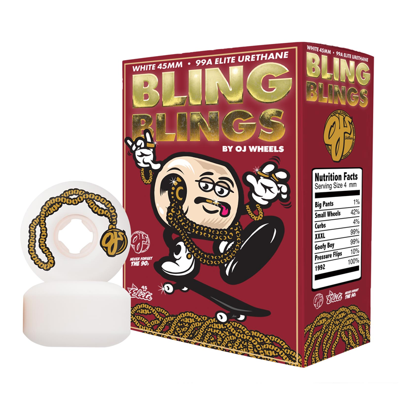 45mm Lil Bling Blings Mini Chubbies White 99a OJ Skateboard Wheels