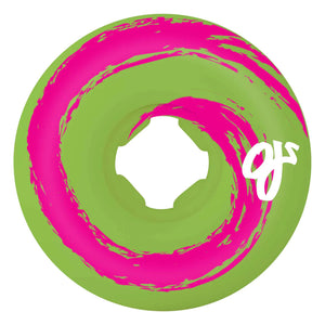 45mm Swamp Wheels Pink Green Swirl 99a