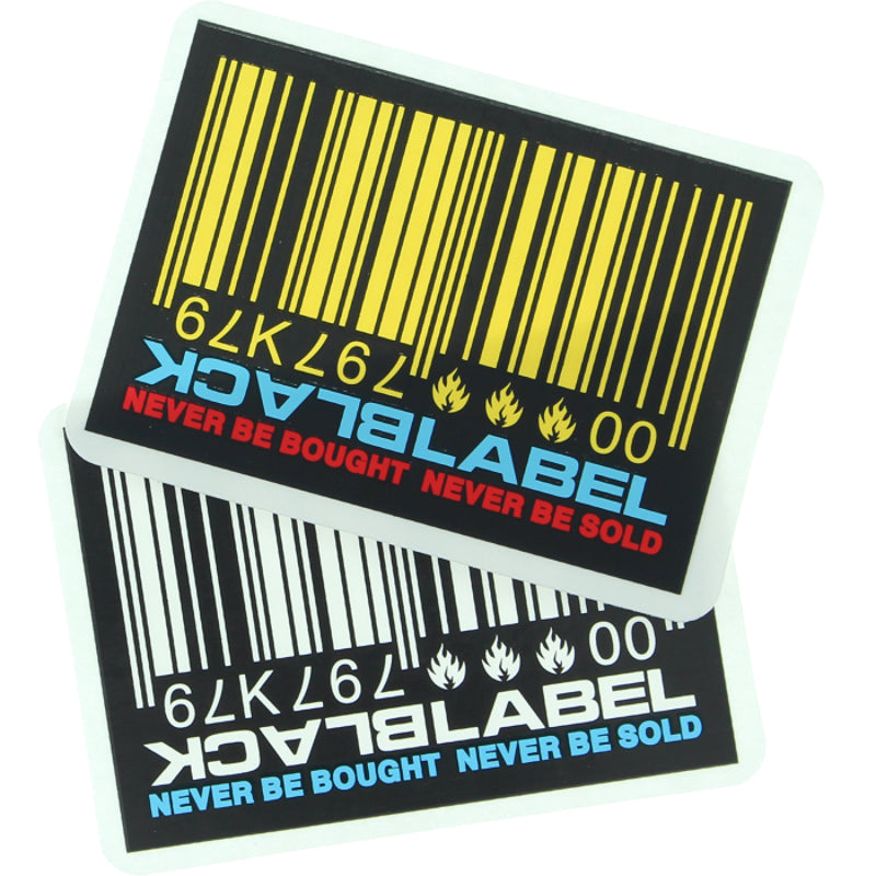 Black Label Barcode Decal 3.5