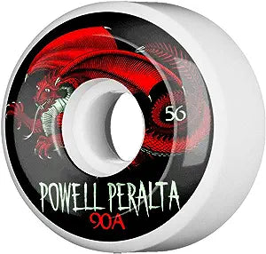 Oval Dragon Skateboard Wheels 90A White 56mm