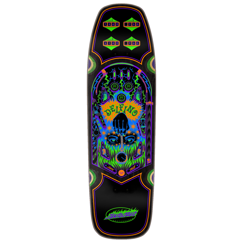 Delfino Pinball Shaped Skateboard Deck 9.14