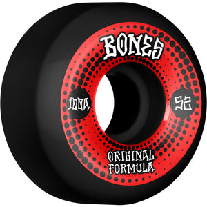 OG Formula Skateboard Wheels Originals 52mm V5 Sidecut 4pk WBlack100A