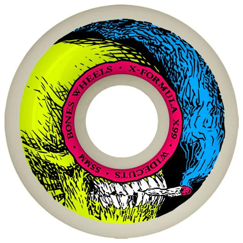 X-Formula Skateboard Wheels Smokin Skull V6 Widecuts 99A