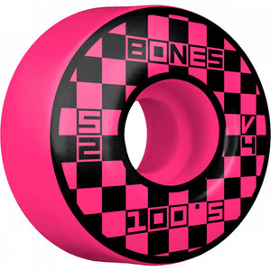 Bones 100's OG V4 Block Party 52mm 100A Pink