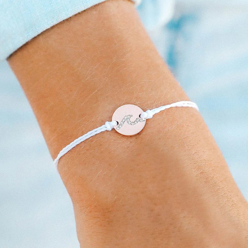 Pave Wave Rose Gold/White Bracelet