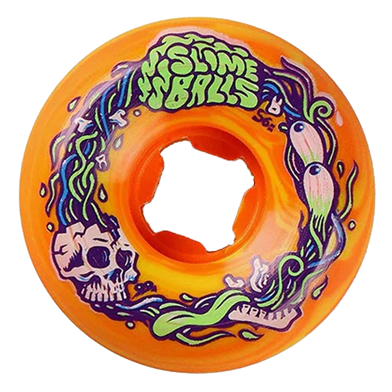 Slime Balls Speed Balls 99a 56mm Brains Orange Yellow Swirl