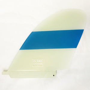 9" D Island Fin Longboard Single Fin white blue stripe