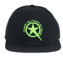 Load image into Gallery viewer, Star Embroider Nylon Clip Back Lime on Black

