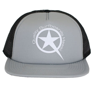 Sombrero Star Trucker Blanco en Plata con Negro