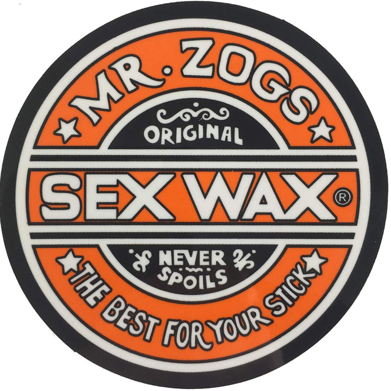 Mr Zog's Sex Wax - Yellow / Pink / Green w/black border Die Cut Round  STICKER!