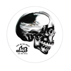 ...Lost Surf on the brain Skull 4" Sticker