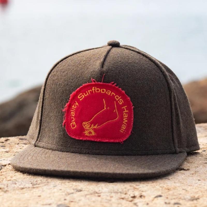 Hawaiian Tattoo Wool Patch Hat Red on Green